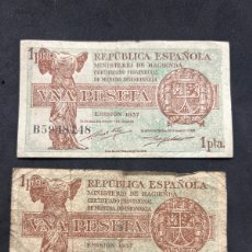 Billetes españoles: 2 BILLETES REPUBLICA 1937