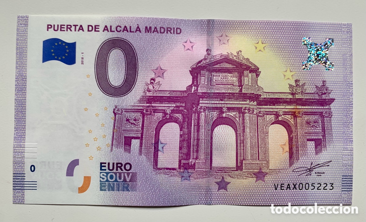 Billetes espa&ntilde;oles: Billete 0 Euro 2018 Puerta De Alcala Madrid. SC Souvenir &euro; Euros