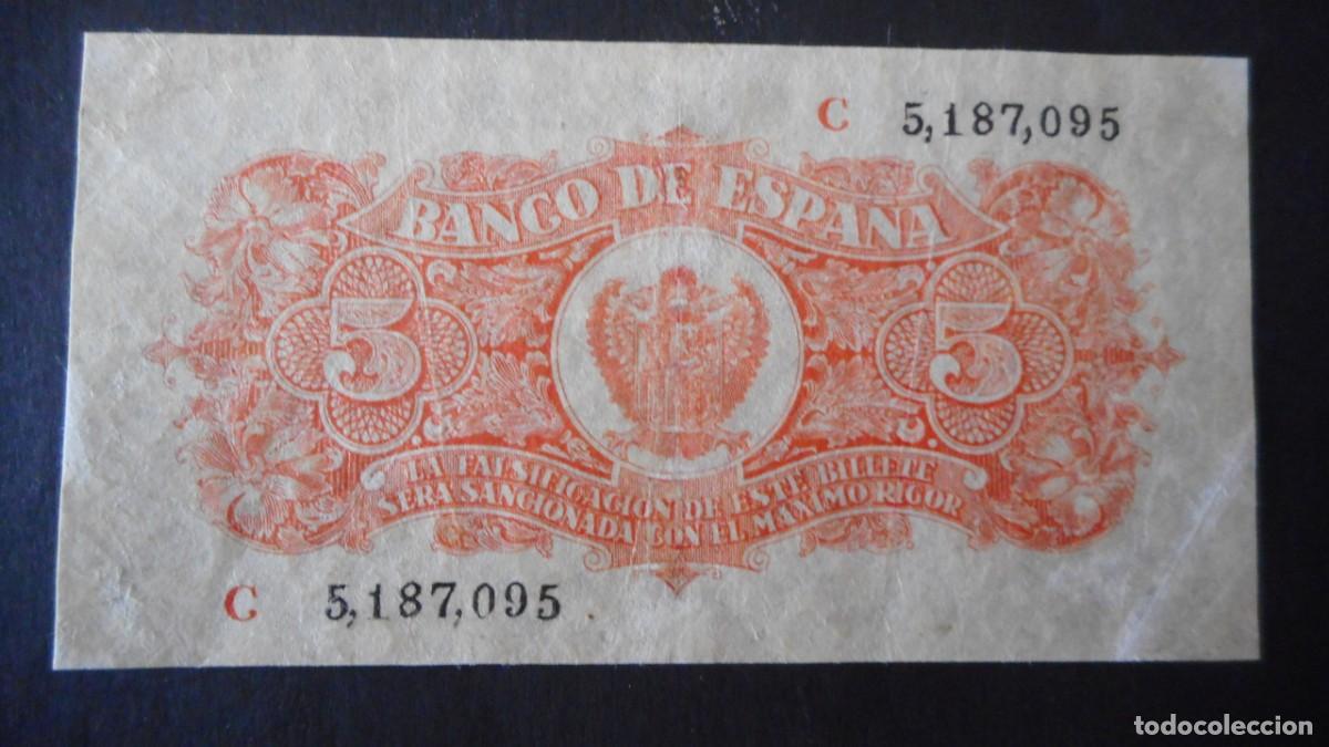 Billetes espa&ntilde;oles: 5 PESETAS 1937 / MBC+ - Foto 2