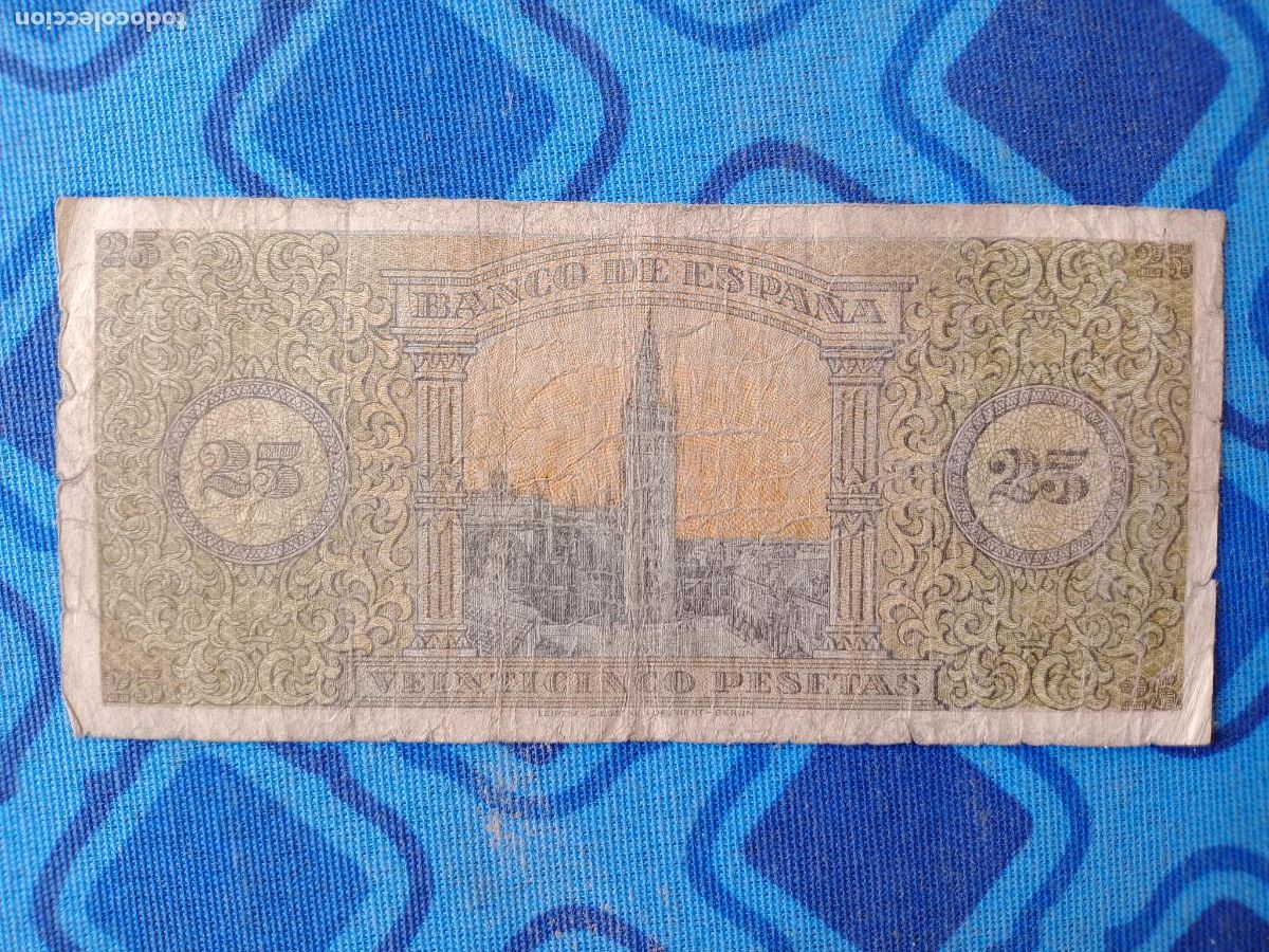 Billetes espa&ntilde;oles: 25 pesetas 1938 - Foto 2