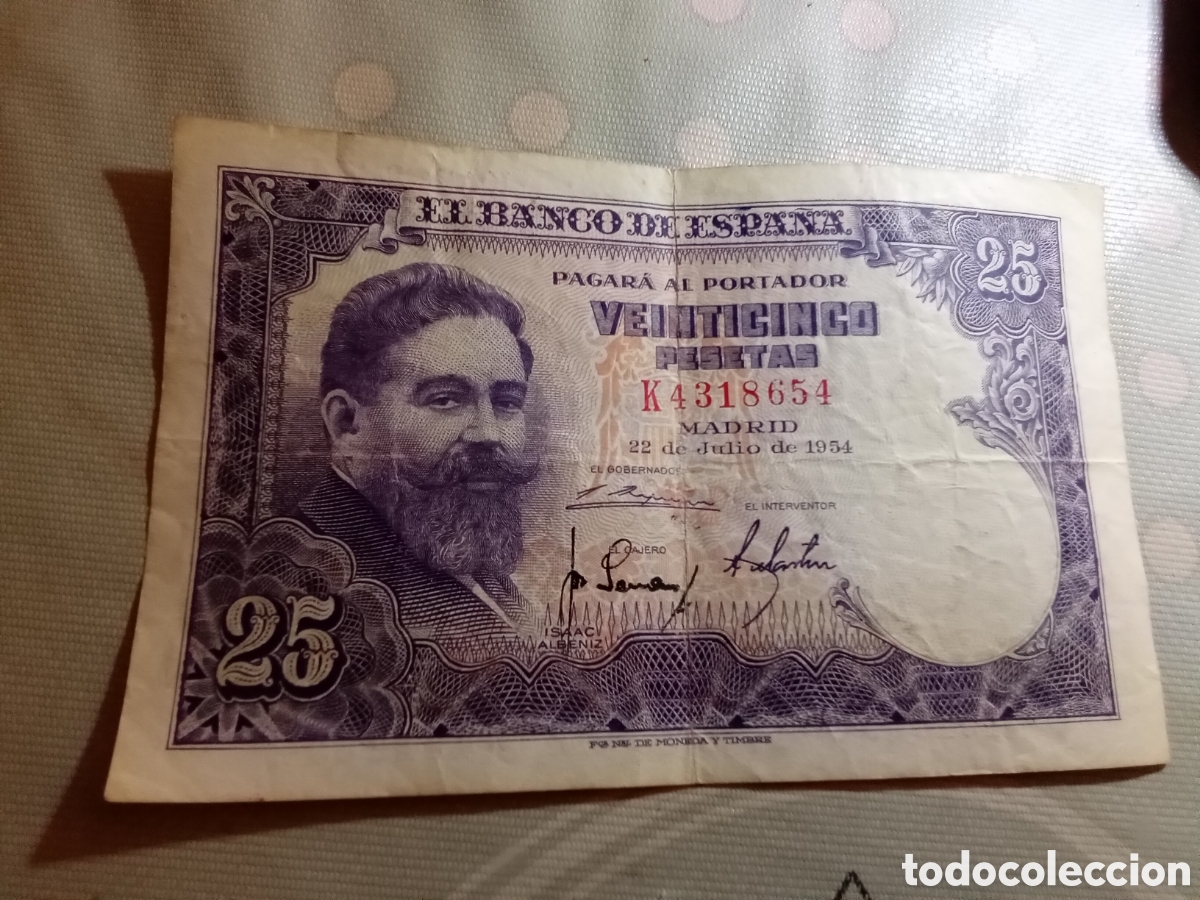 Billete de 25 pesetas de 1954