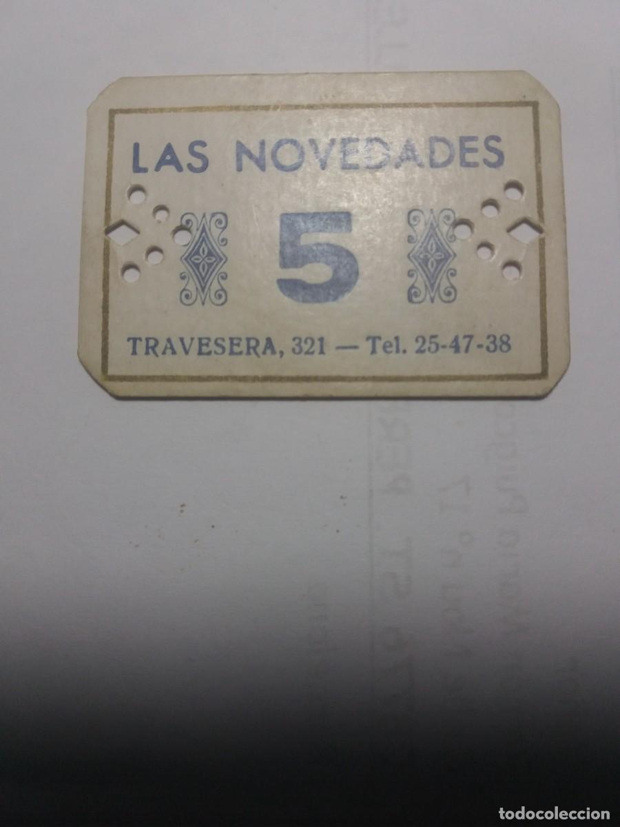 Billetes espa&ntilde;oles: Ficha Cooperatica 5 Pesetas pessetes LAS NOVEDADES Barcelona
