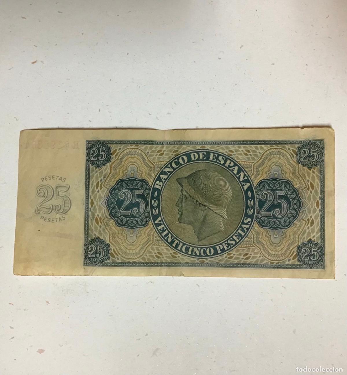 Billetes espa&ntilde;oles: VEINTICINCO PESETAS 1936 - Foto 2