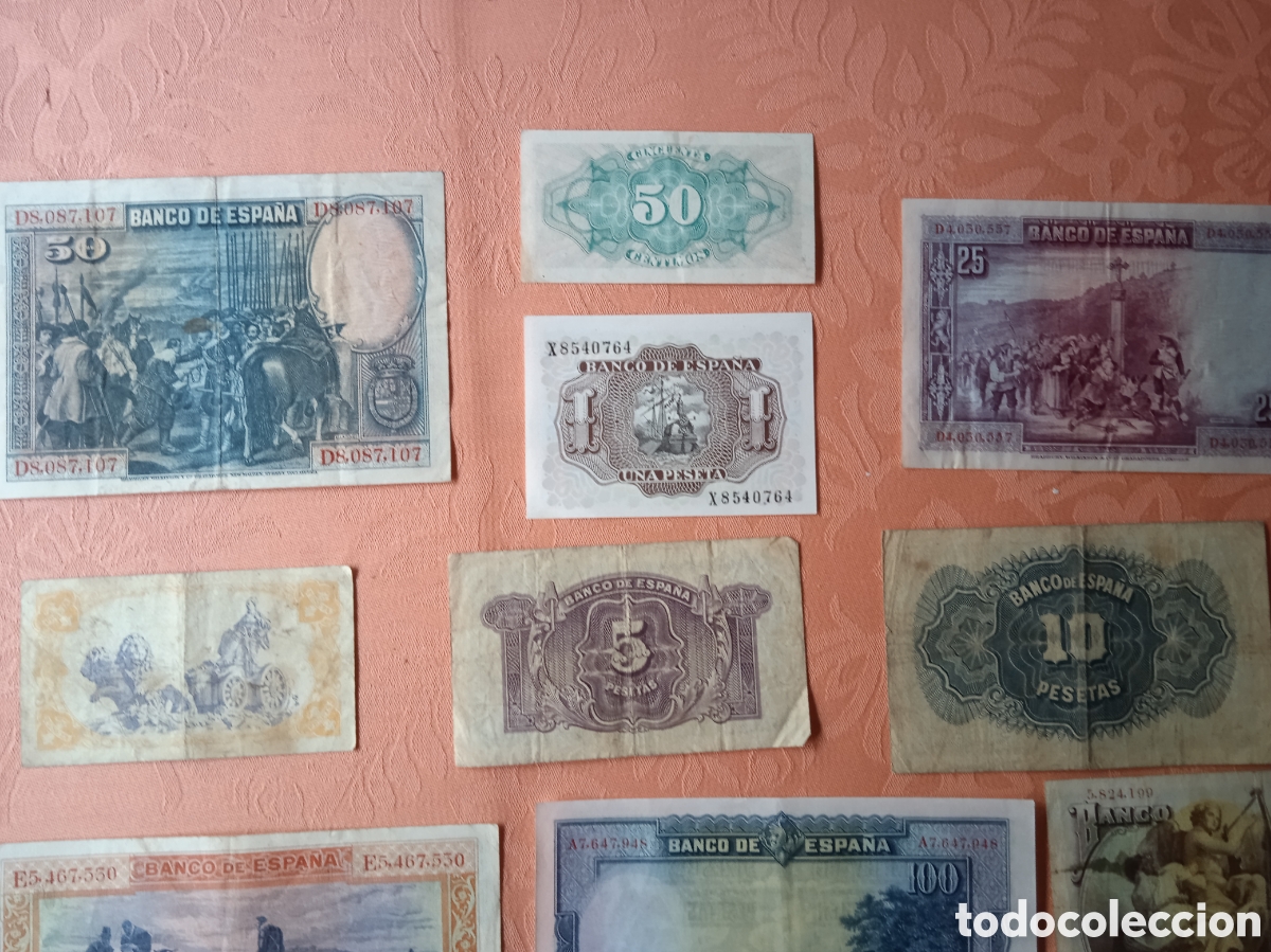 Billetes espa&ntilde;oles: Conjunto de 10 billetes de la 2&deg; rep&uacute;blica 1938 - Foto 7