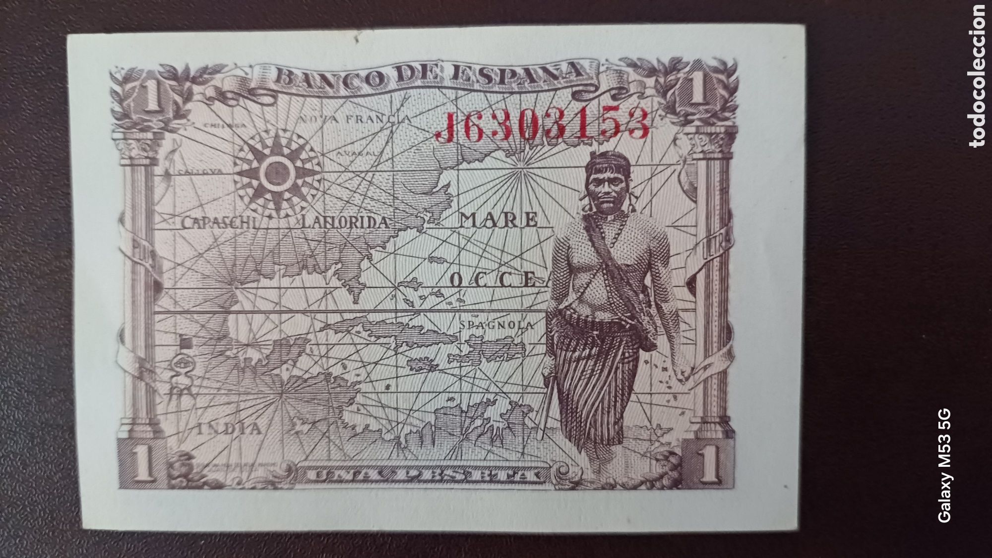 Billetes espa&ntilde;oles: Espa&ntilde;a 1peseta de 1945 sin circular - Foto 2