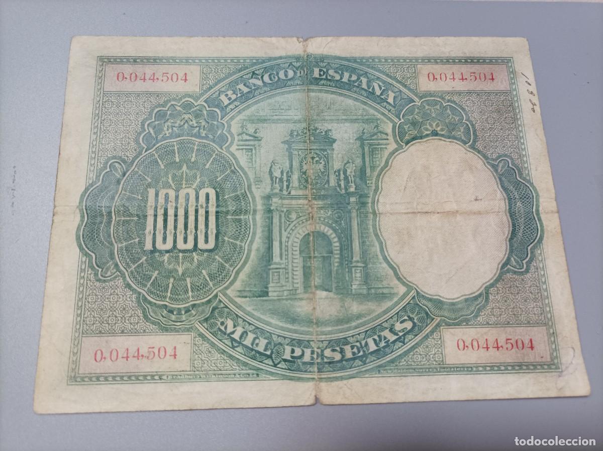 Billetes espa&ntilde;oles: 1000 pesetas 1925, n&uacute;mero bajisimo 0,044,504 - Foto 2