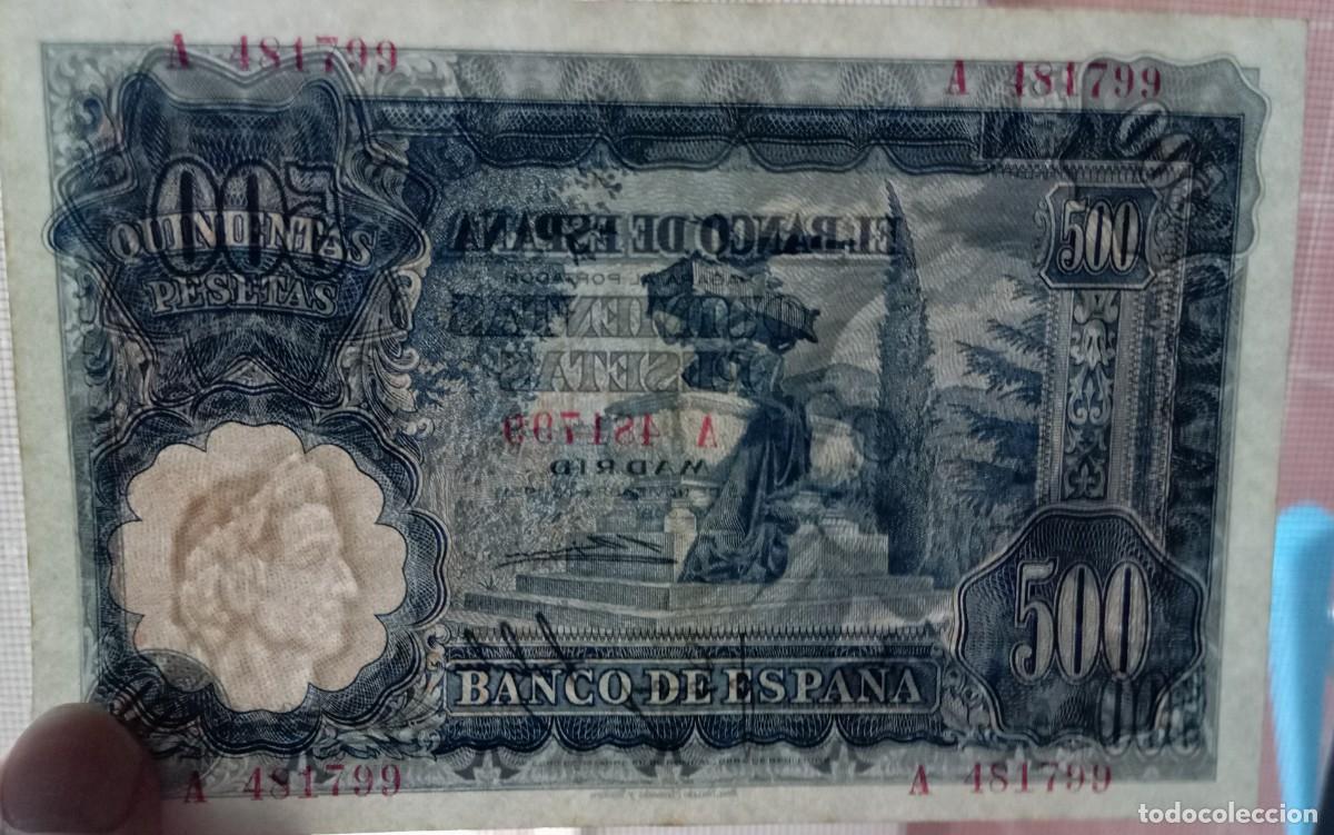 Billetes espa&ntilde;oles: 500 pesetas 1951 serie A EBC+ - Foto 3