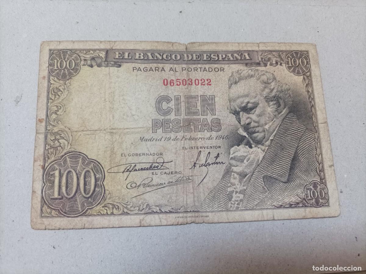 Billetes espa&ntilde;oles: 100 pesetas 1946 sin serie - Foto 1