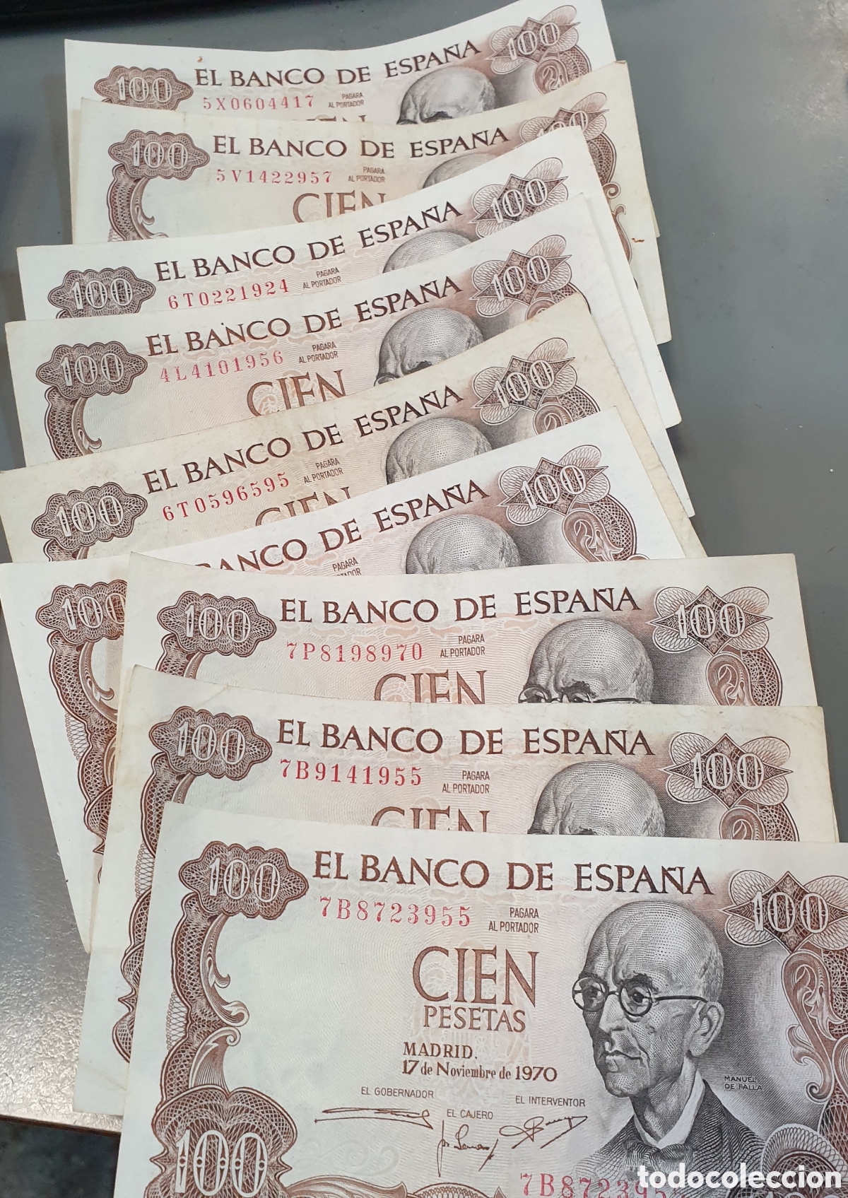 Billetes espa&ntilde;oles: Colecci&oacute;n billetes 100 pts A&ntilde;o 1970 - Foto 1