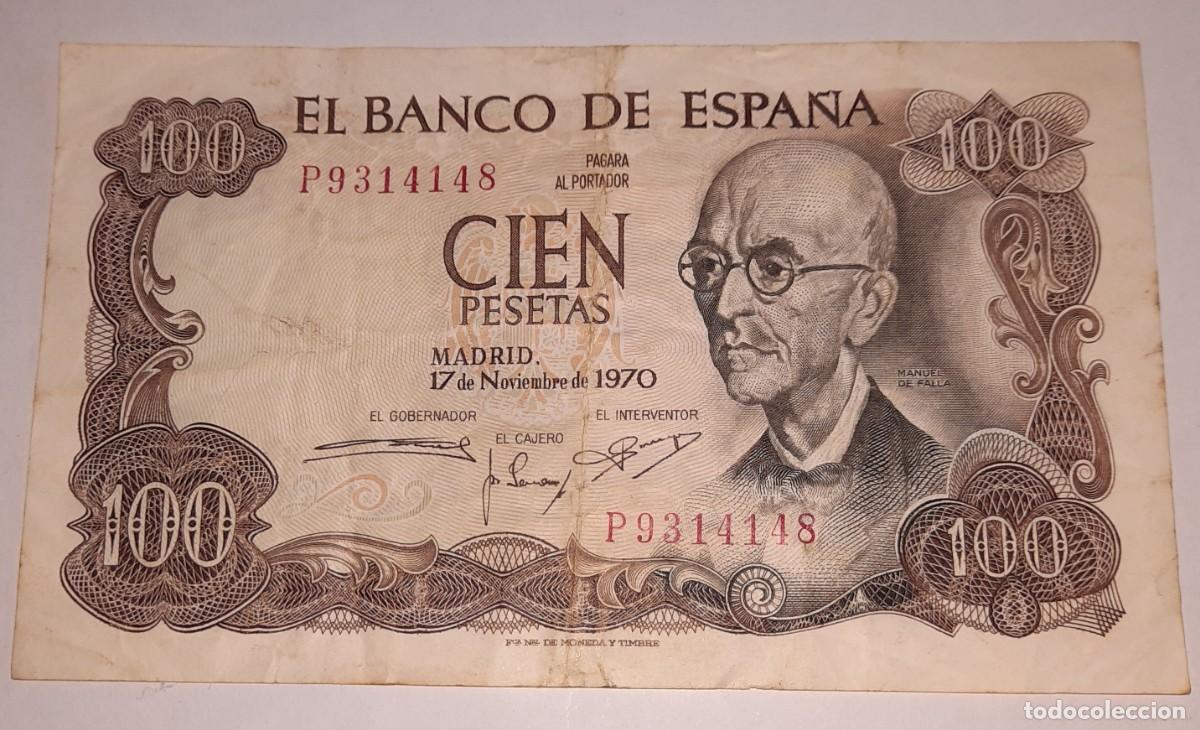Billetes espa&ntilde;oles: Billete 100 pesetas 1970 - Foto 1