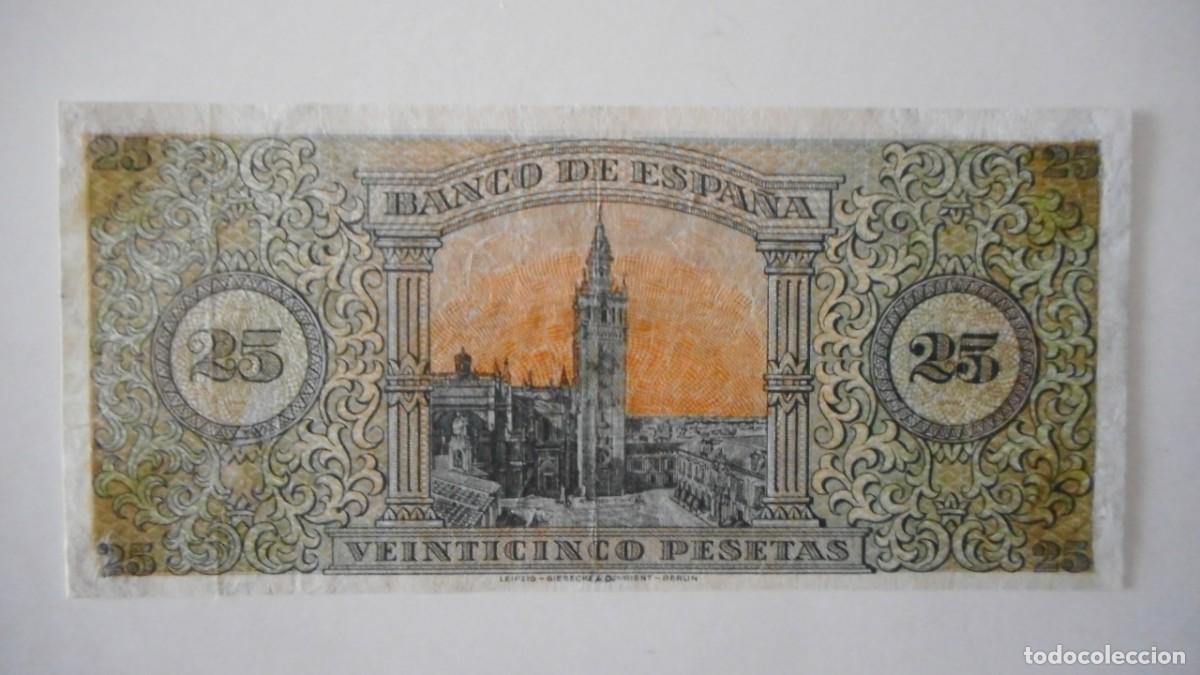 Billetes espa&ntilde;oles: 25 PESETAS 1938 /MBC - Foto 2