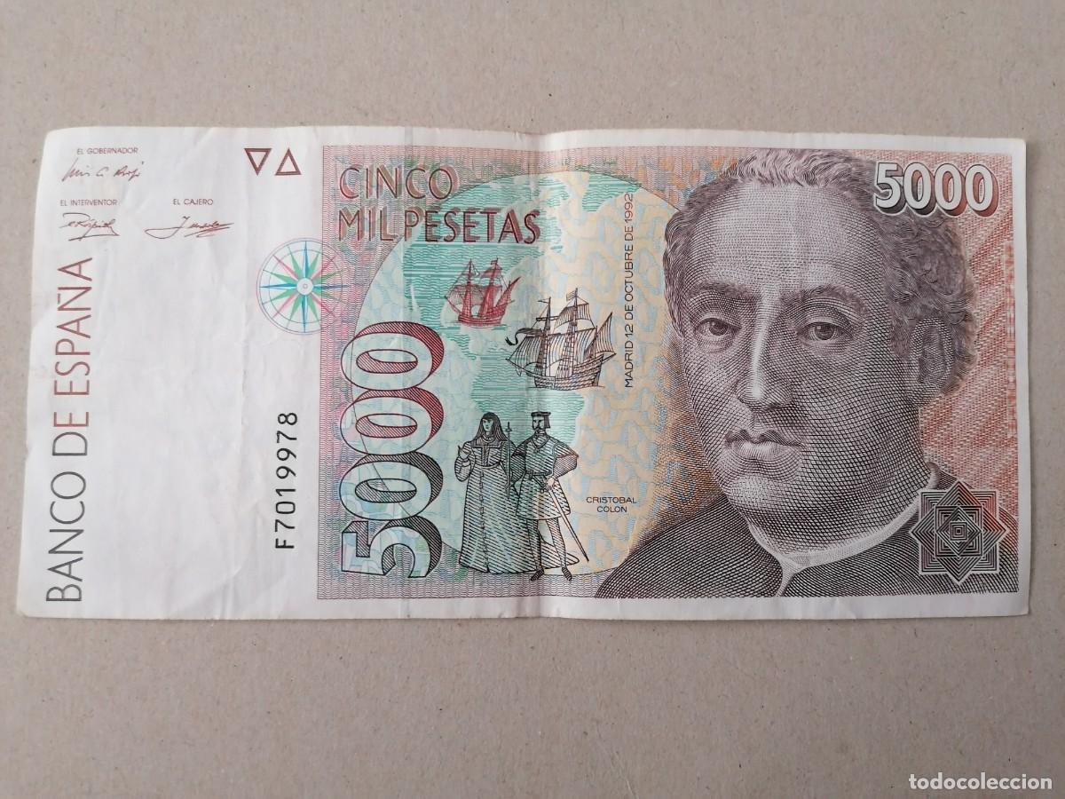 Spanish Banknotes: Billete 5000 pesetas, Espa&ntilde;a,1992, MBC+