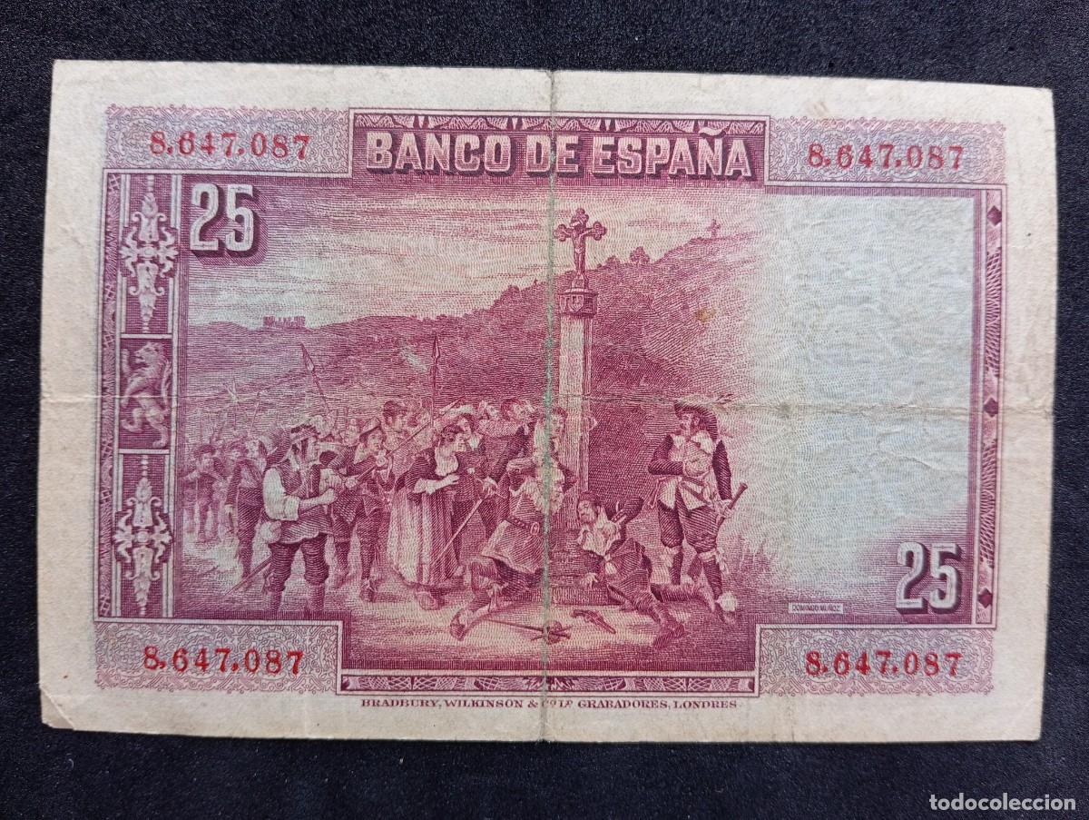 Billetes espa&ntilde;oles: 25 pesetas 1928 sin serie (MBC-) - Foto 2