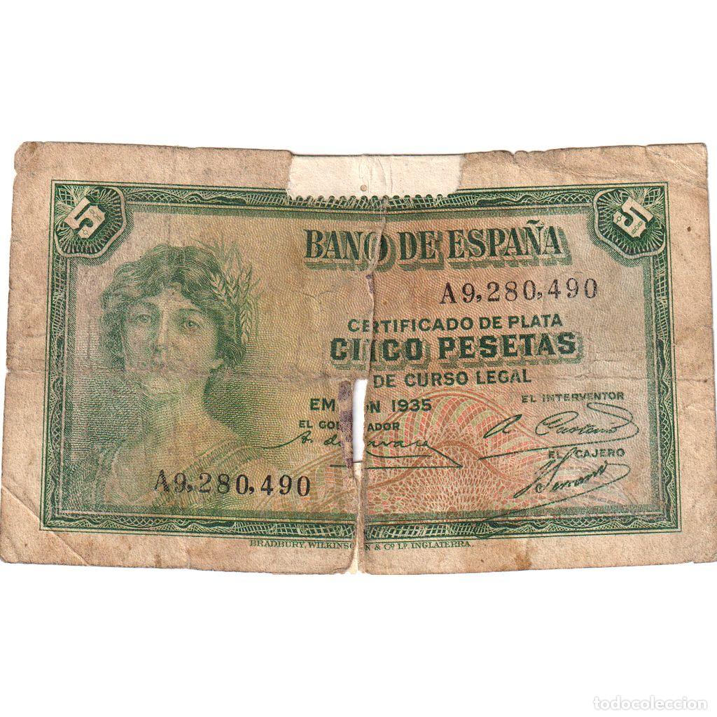 Billetes espa&ntilde;oles: [#196896] Espa&ntilde;a, 5 Pesetas, MC - Foto 1