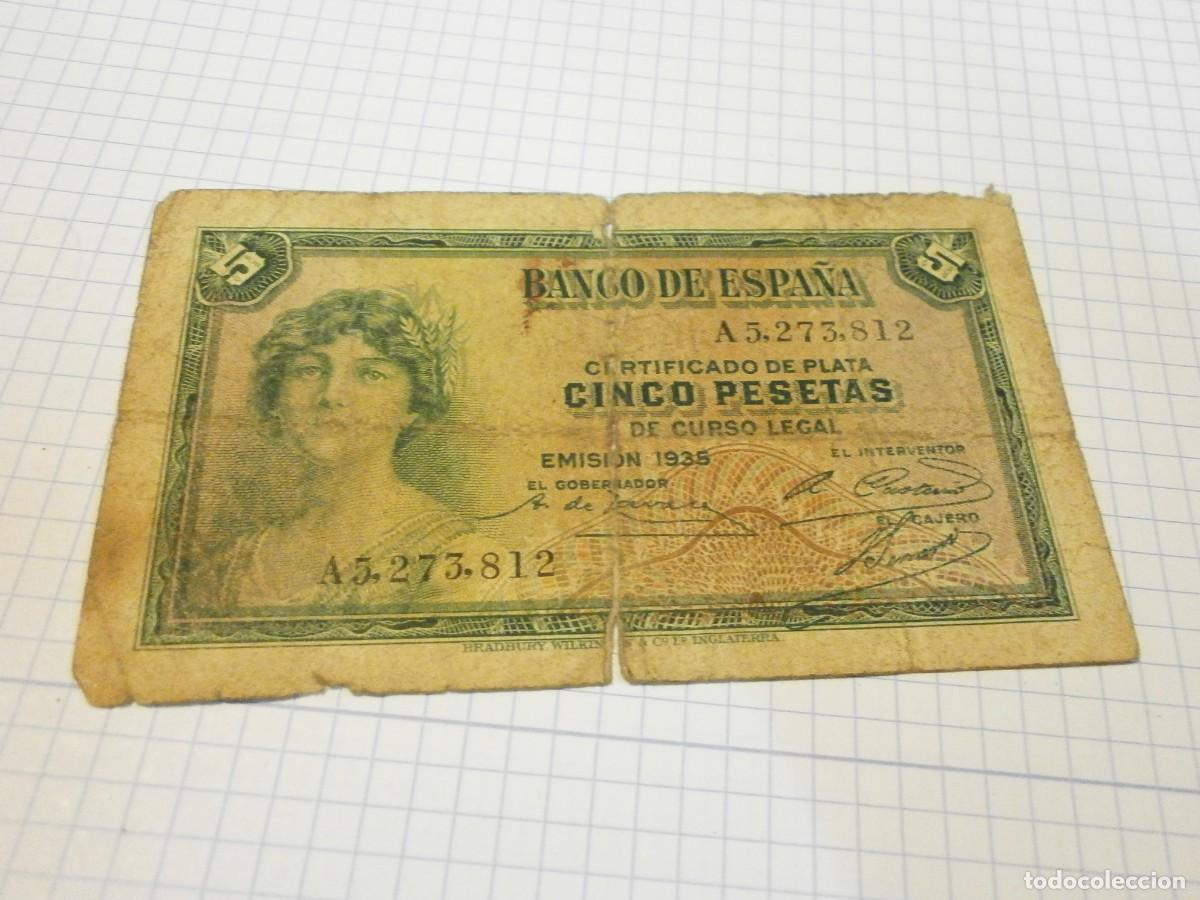 billete cinco pesetas de 1935