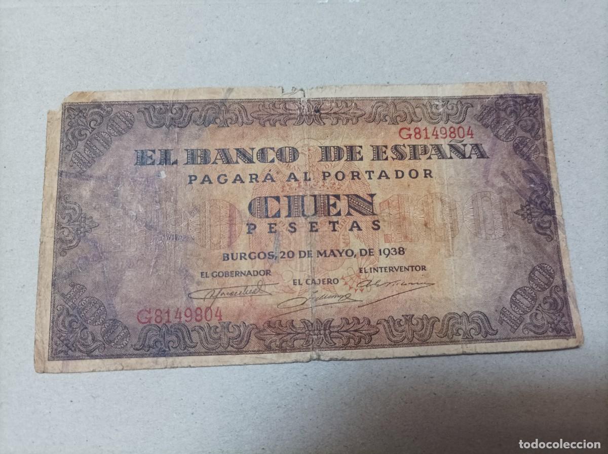 Billetes espa&ntilde;oles: 100 pesetas, a&ntilde;o 1938 - Foto 1