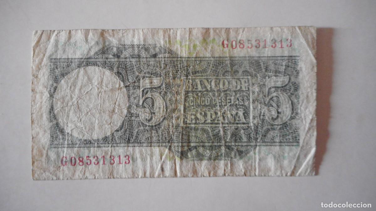 Billetes espa&ntilde;oles: 5 PESETAS 5 MARZO 1948 / BC - Foto 2