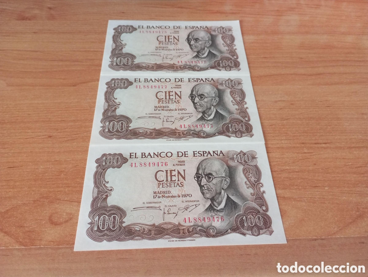 Billetes espa&ntilde;oles: Tres billetes correlativos Falla SC - Foto 1