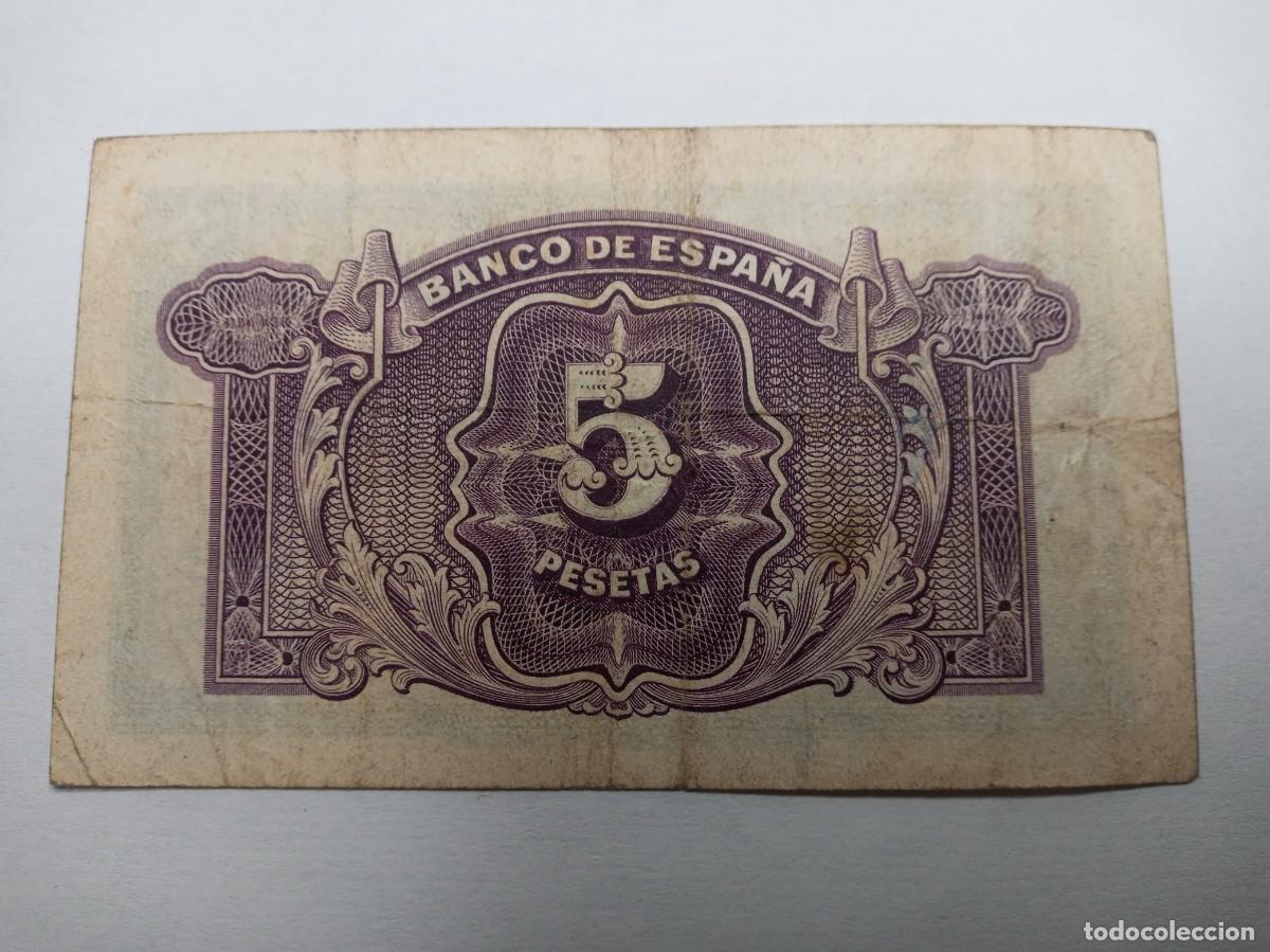 Billetes espa&ntilde;oles: billete-moneda 5 pesetas, Rep&uacute;blica Espa&ntilde;ola, emisi&oacute;n 1935