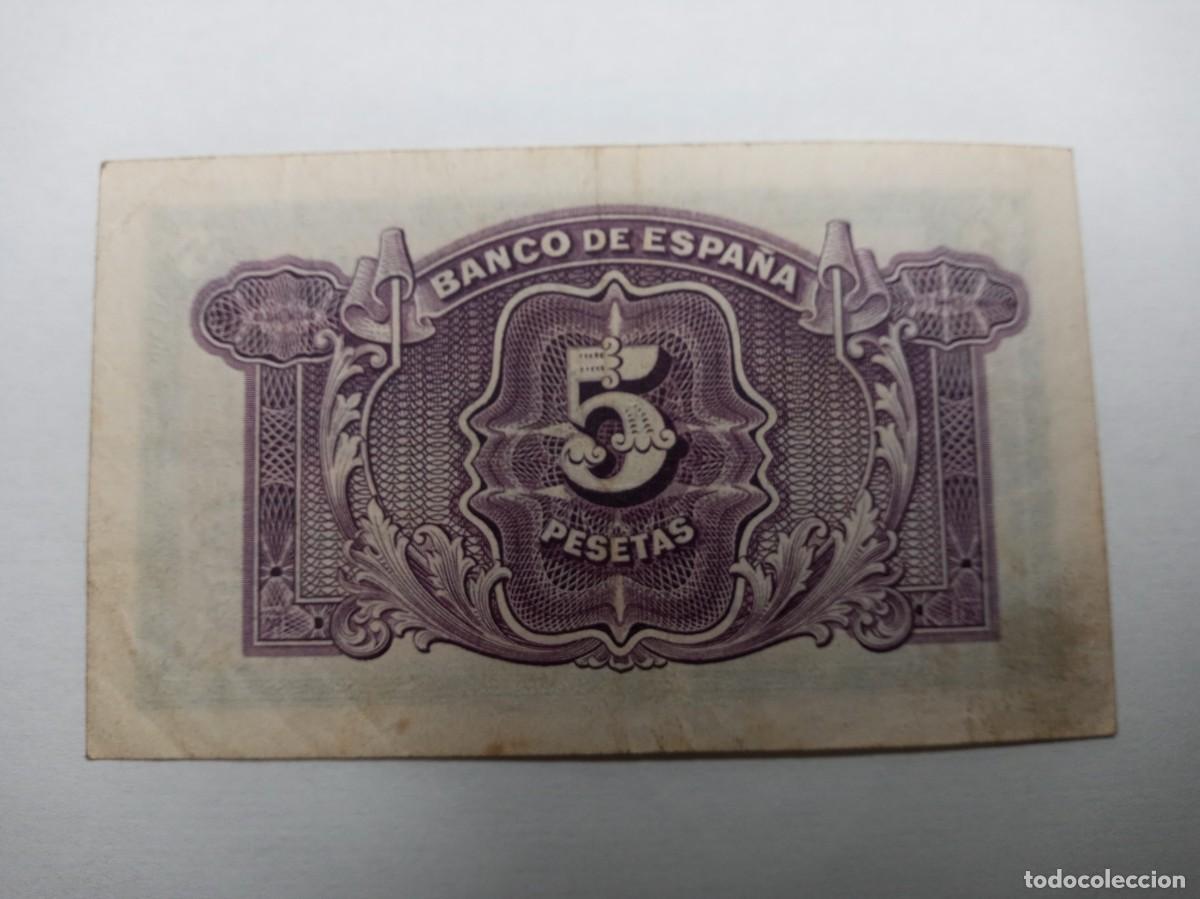 Billetes espa&ntilde;oles: billete-moneda 5 pesetas, Rep&uacute;blica Espa&ntilde;ola, emisi&oacute;n 1935