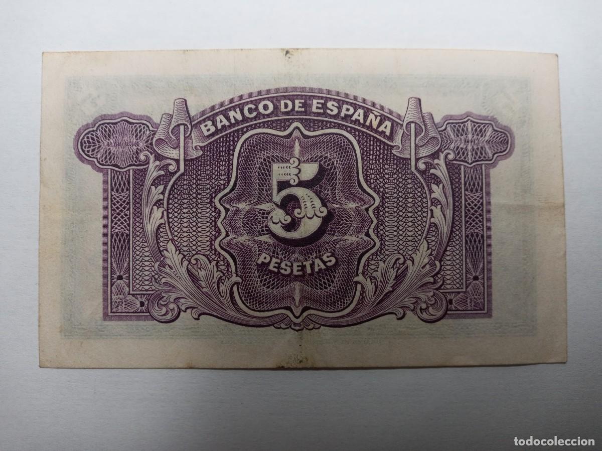 Billetes espa&ntilde;oles: billete-moneda 5 pesetas, Rep&uacute;blica Espa&ntilde;ola, emisi&oacute;n 1935