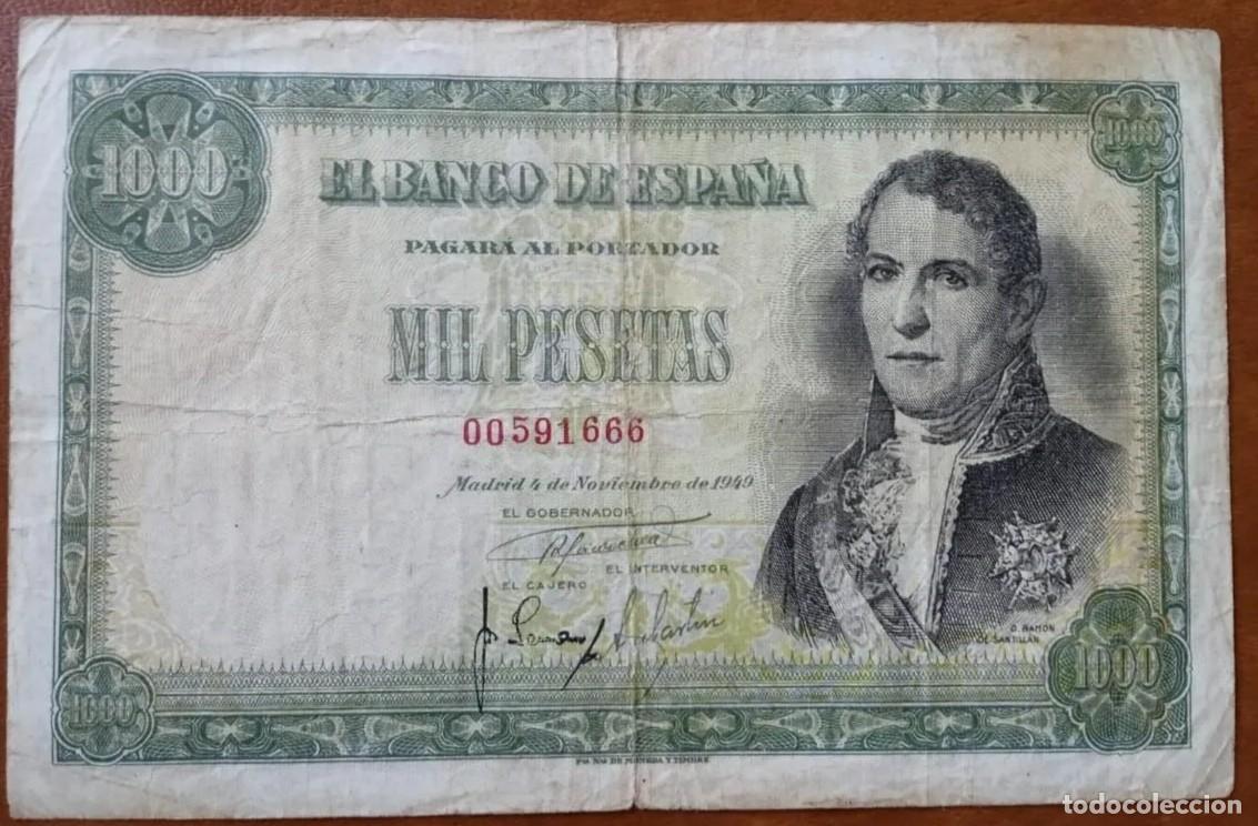 Billetes espa&ntilde;oles: 1000 pesetas 1949 (BC+) - Foto 1