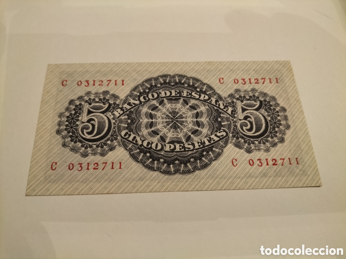 Billetes espa&ntilde;oles: Billete sin circular de 5 pesetas de seneca - Foto 2