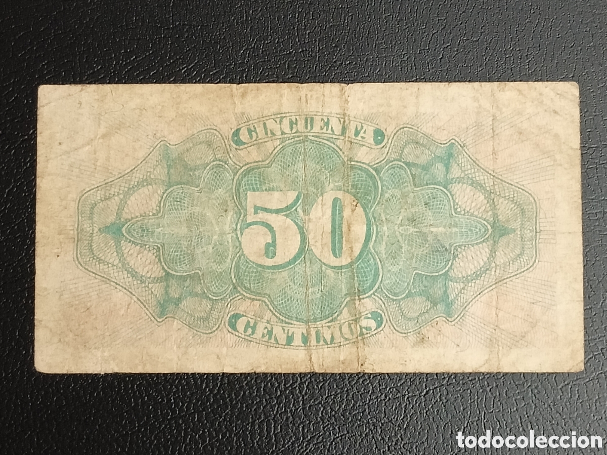 Billetes espa&ntilde;oles: 50 C&eacute;ntimos, Espa&ntilde;a. 1937 - Foto 2