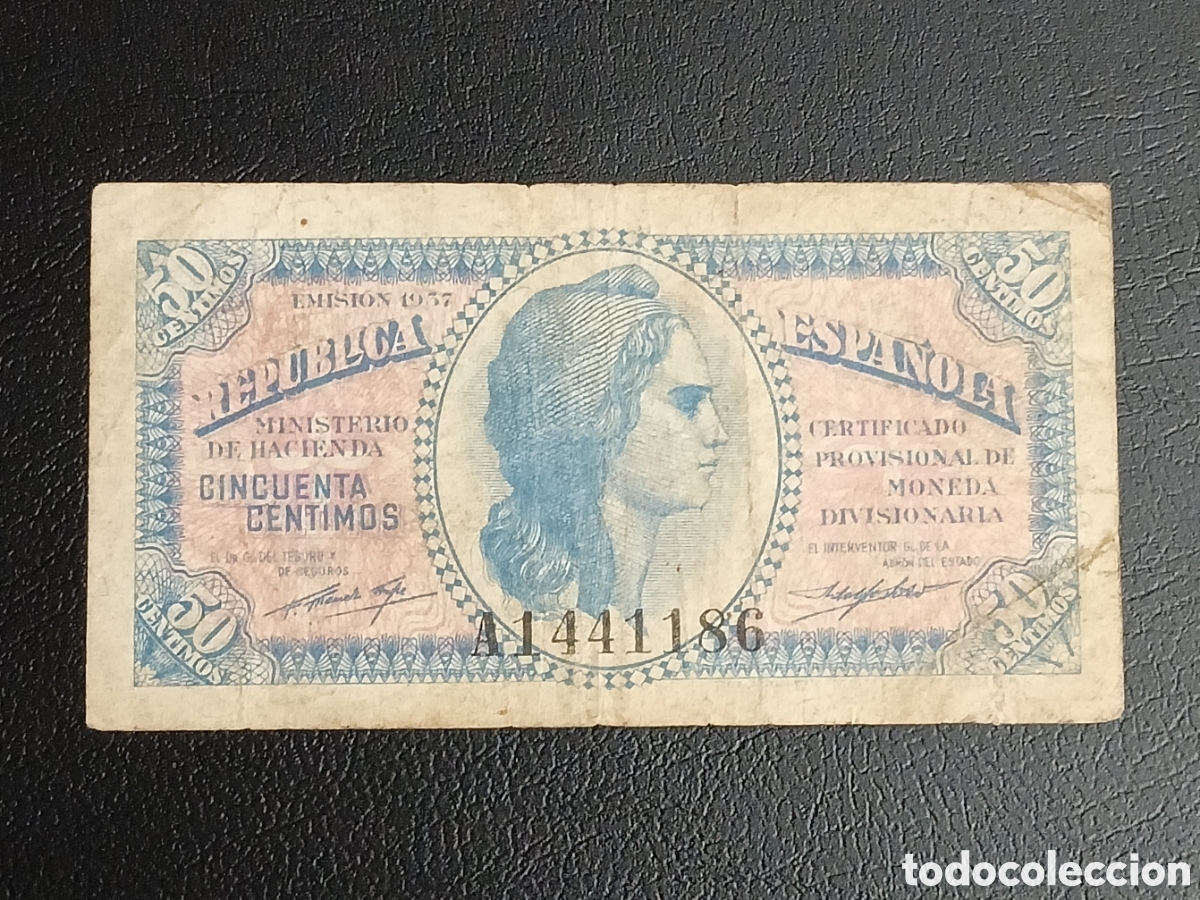 Billetes espa&ntilde;oles: 50 C&eacute;ntimos, Espa&ntilde;a. 1937 - Foto 1