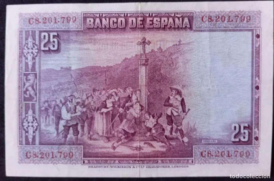 Billetes espa&ntilde;oles: 25 pesetas 1928 serie B (MBC) - Foto 2