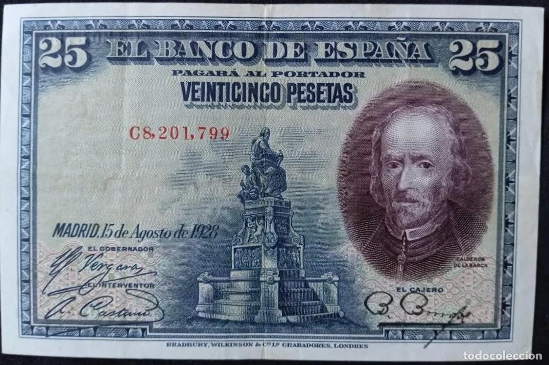 Billetes espa&ntilde;oles: 25 pesetas 1928 serie B (MBC) - Foto 1