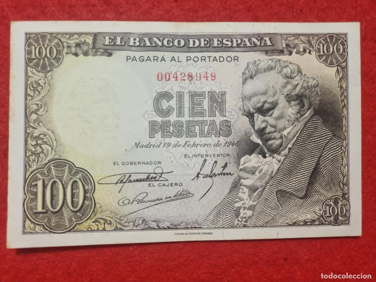 Billetes espa&ntilde;oles: BILLETE 100 PESETAS 1946 GOYA EBC+ OJO SIN SERIE ORIGINAL T949