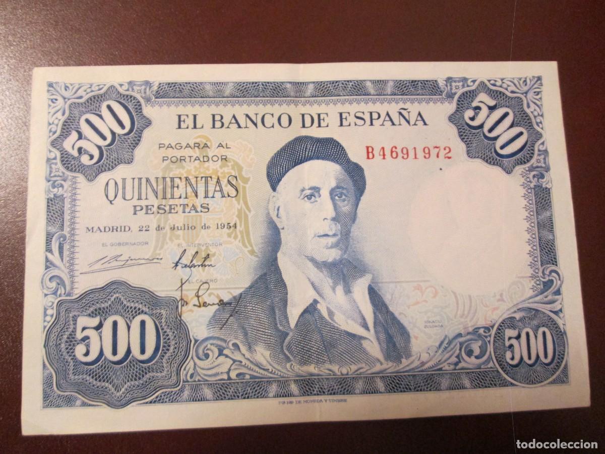 Billetes espa&ntilde;oles: 500 PESETAS 1954 SERIE - B - Foto 1