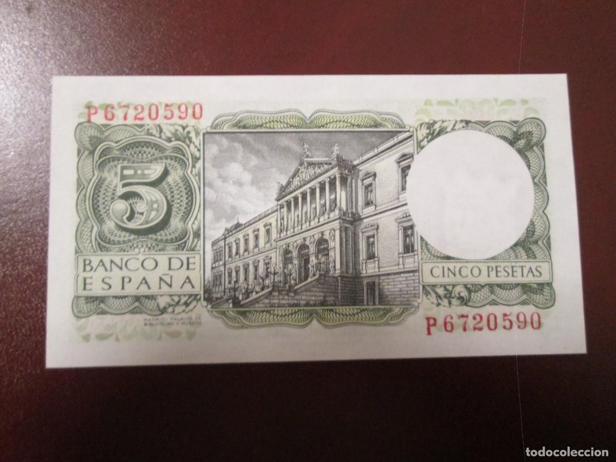 Billetes espa&ntilde;oles: BILLETE 5 PESETAS 1954 SC - Foto 2