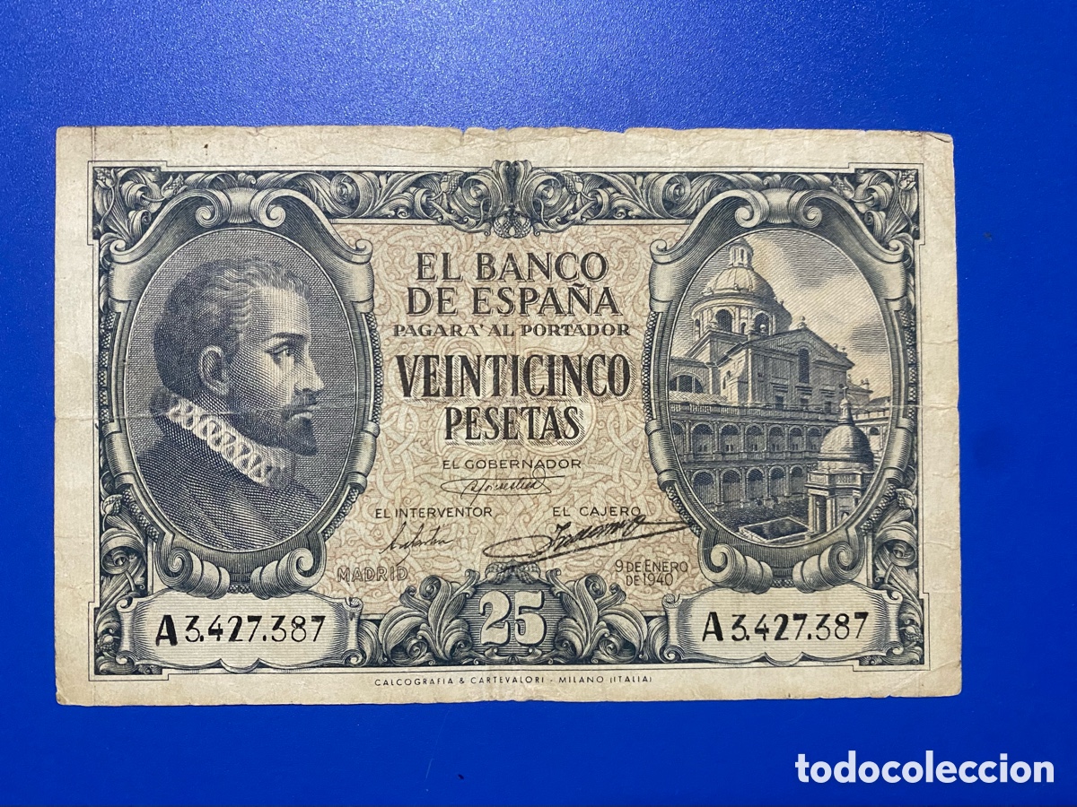 Billetes espa&ntilde;oles: Espa&ntilde;a 25 pesetas 1940 - Foto 1