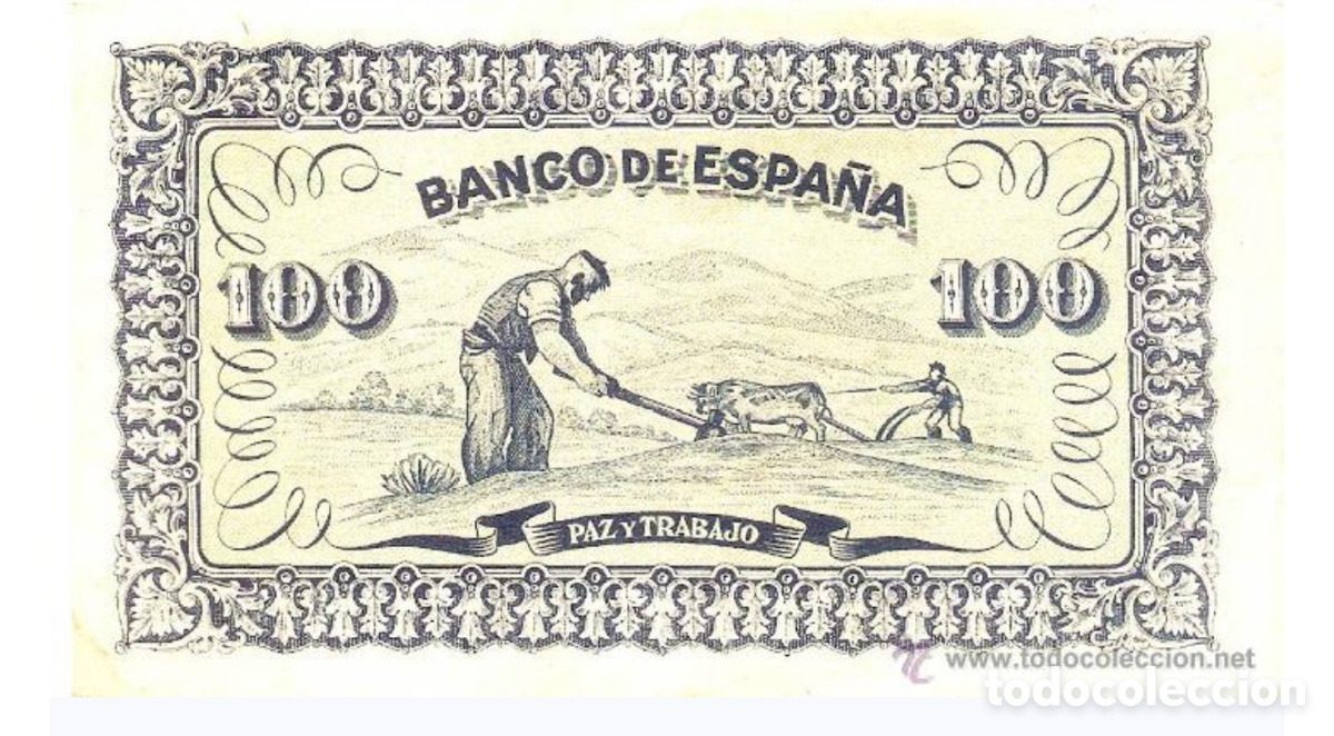 Banconote spagnole: ESPA&Ntilde;A-SEGUNDA REP&Uacute;BLICA-BILLETE DE 100 PESETAS SEPTIEMBRE DE 1937-GIJ&Oacute;N- S/C
