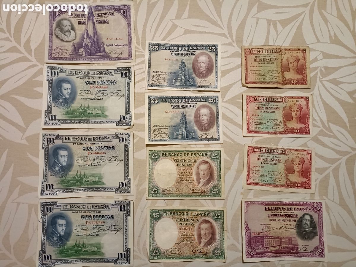 Billetes espa&ntilde;oles: Lote de billetes antiguos - Foto 1