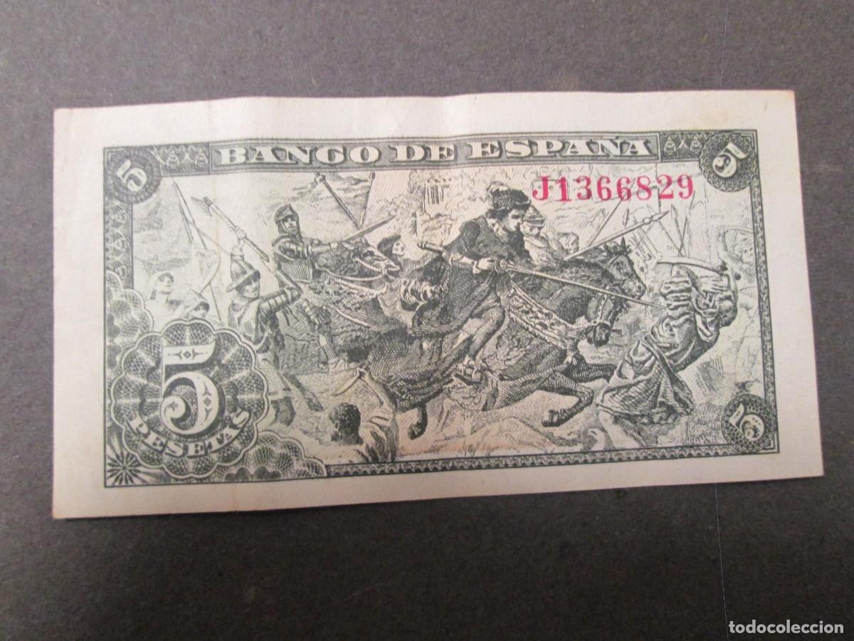 Billetes espa&ntilde;oles: BILLETE 5 PESETAS 1945 - Foto 2