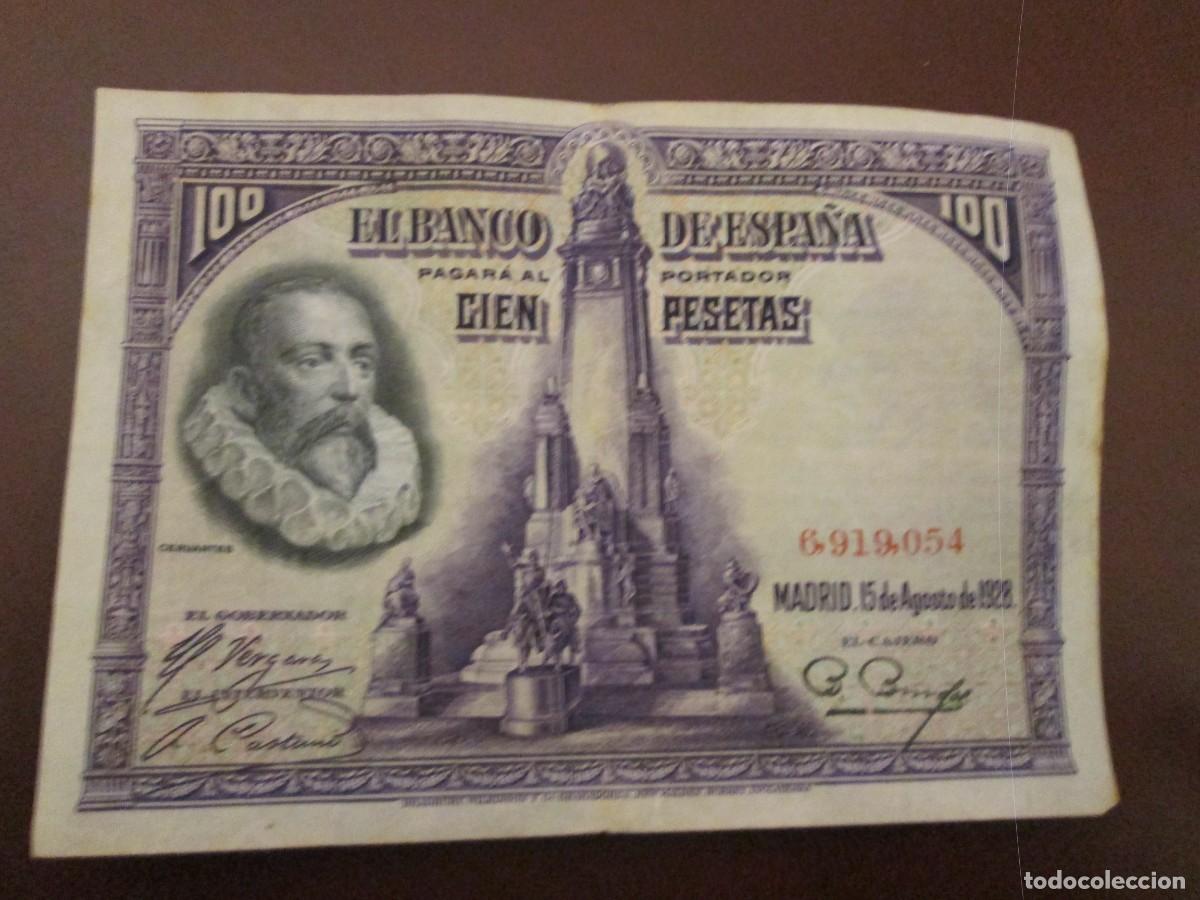 Billetes espa&ntilde;oles: 100 pesetas 15 de agosto 1928 - Foto 2