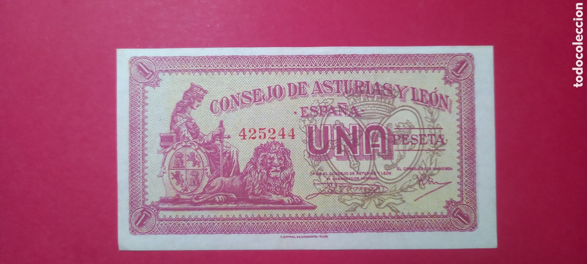 Billetes espa&ntilde;oles: Billete 1 pts Consejo Asturias y Leon.**SC-**