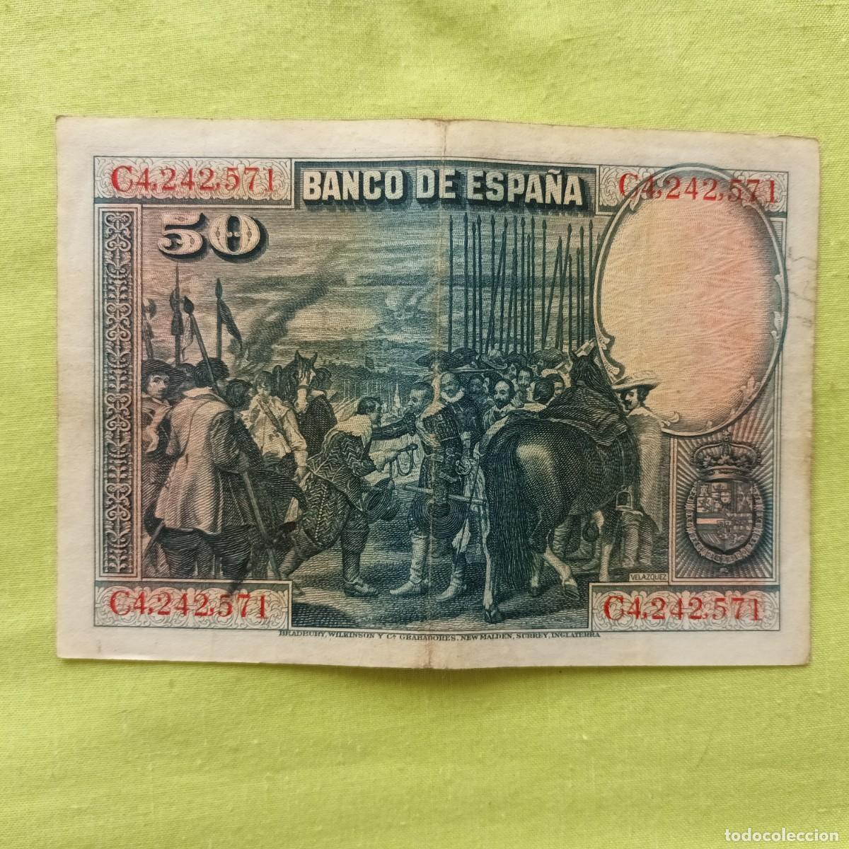 Billetes espa&ntilde;oles: BILLETE DE 50 PESETAS DE 1928 - Foto 2