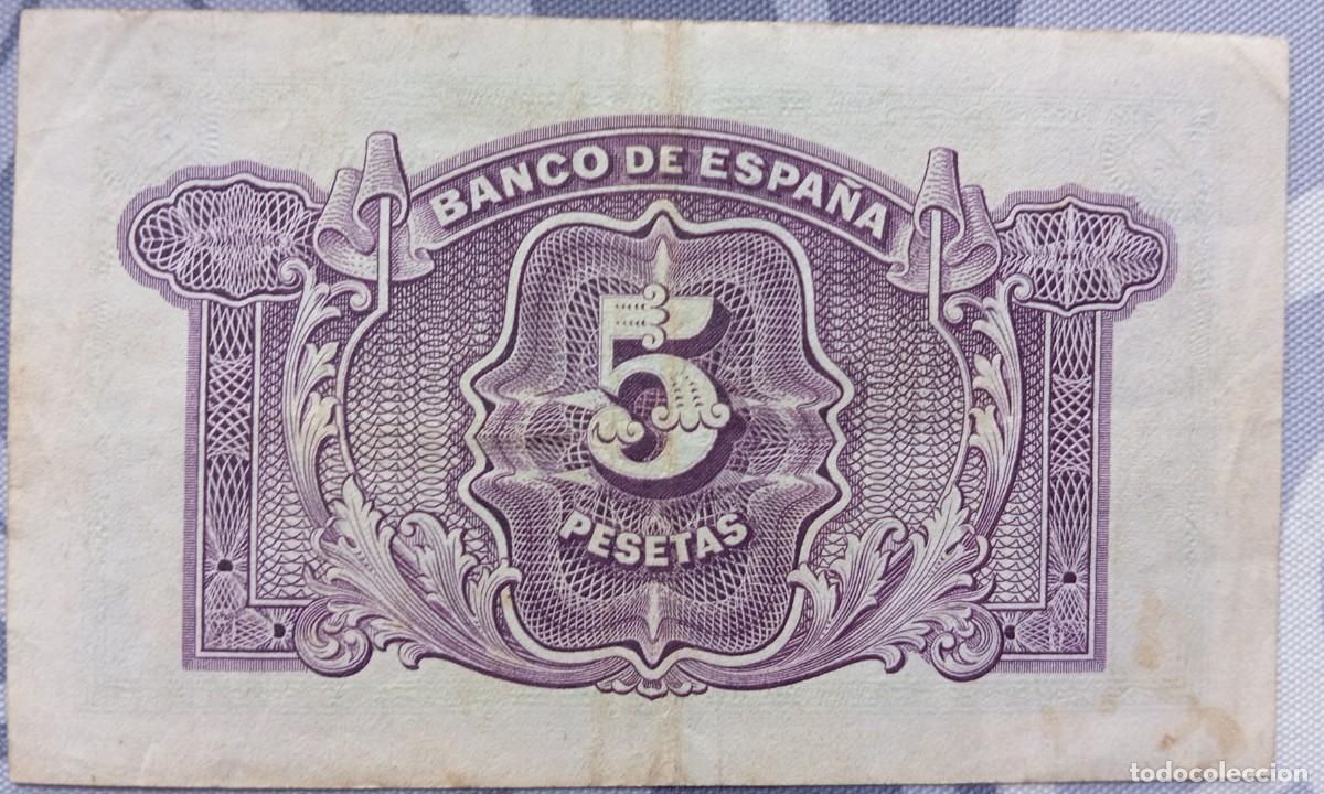 Billetes espa&ntilde;oles: 5 pesetas 1935 serie A (MBC+) - Foto 2