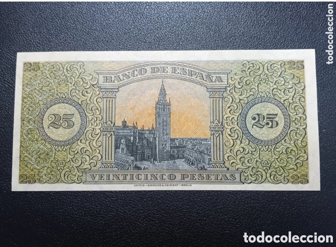 Billetes espa&ntilde;oles: Espa&ntilde;a 25 pesetas 1938 EBC++ - Foto 2