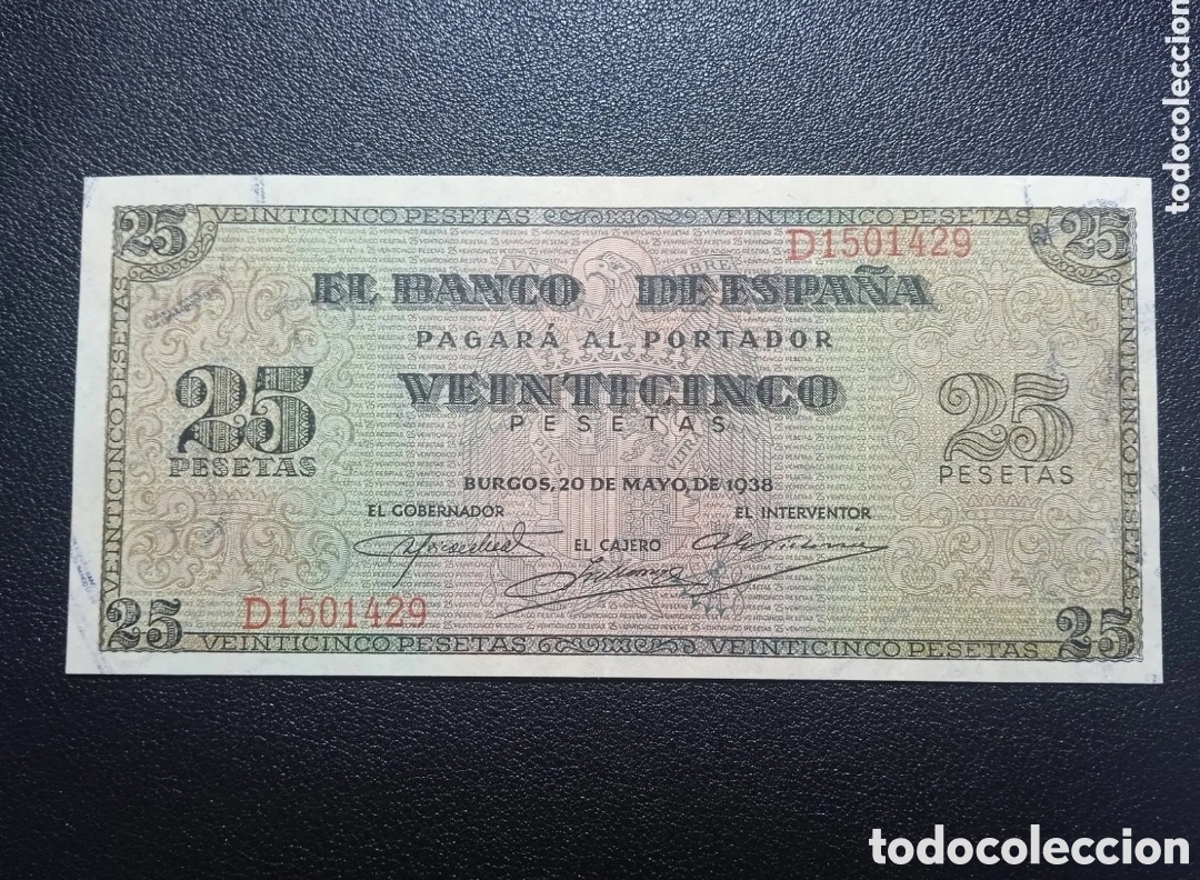 Billetes espa&ntilde;oles: Espa&ntilde;a 25 pesetas 1938 EBC++ - Foto 1