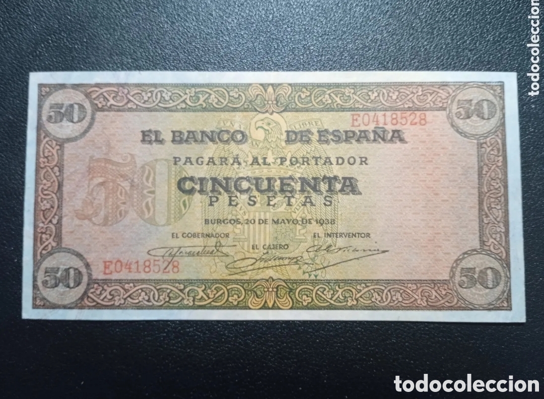 Billetes espa&ntilde;oles: Espa&ntilde;a 50 pesetas 1938 EBC+ - Foto 1