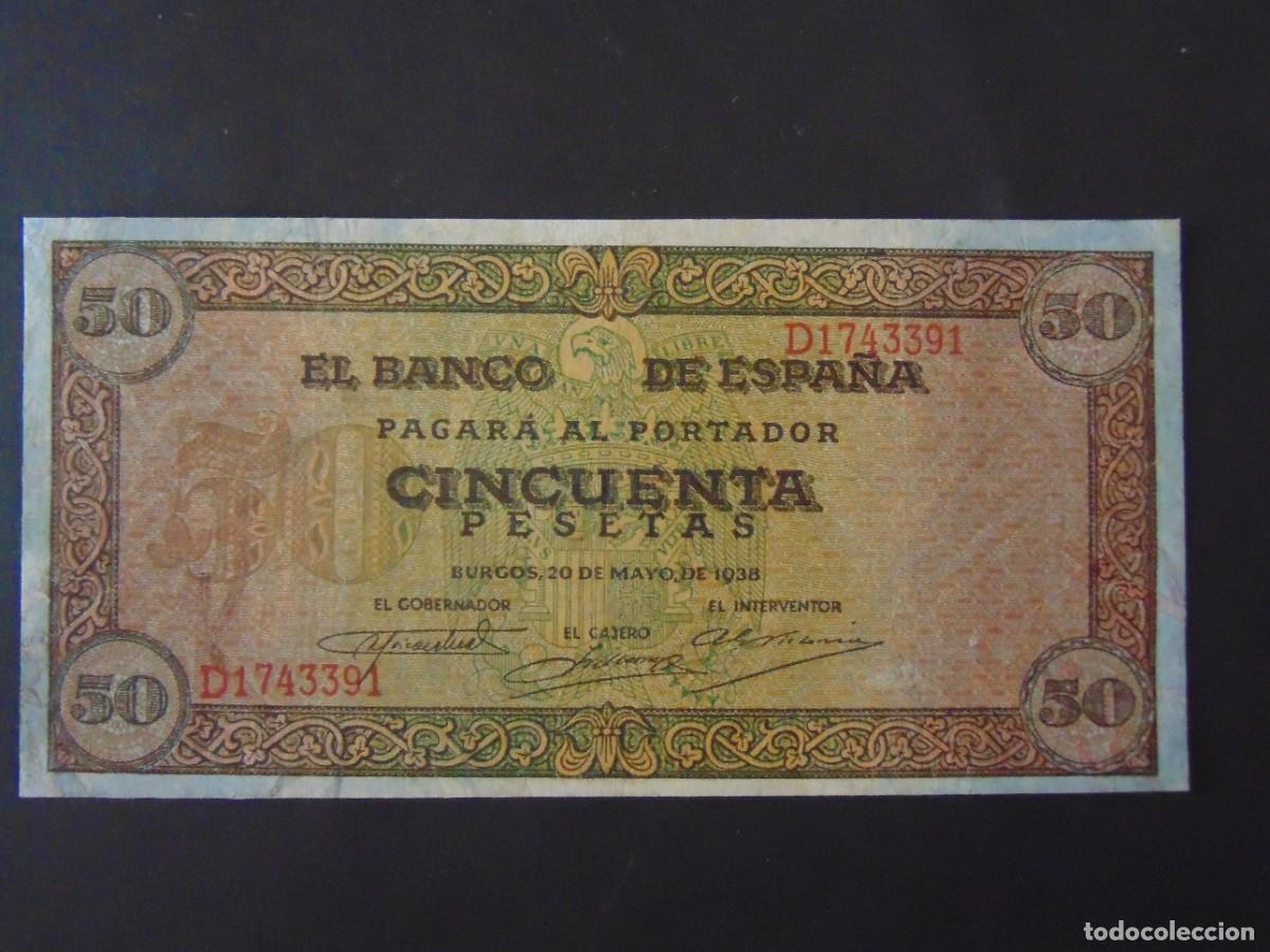 Billetes espa&ntilde;oles: 50 PESETAS MAYO 1938 / MBC+ - Foto 1