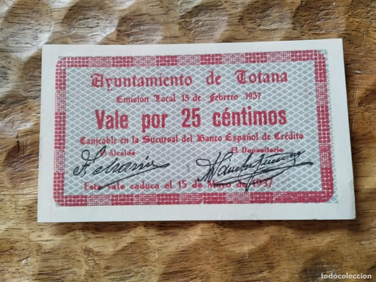 Billetes espa&ntilde;oles: Billete local de Totana - Foto 1