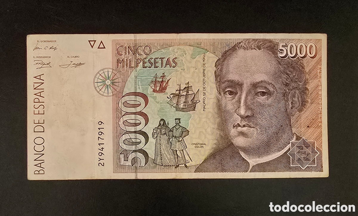 Billetes espa&ntilde;oles: Billete Espa&ntilde;a a&ntilde;o 1992 - Foto 1