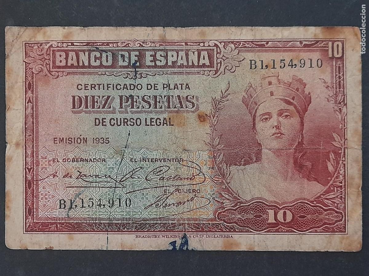 Spanish Banknotes: Billete de 10 pesetas del a&ntilde;o 1931 ref. Wor P-86a serie calidad FA