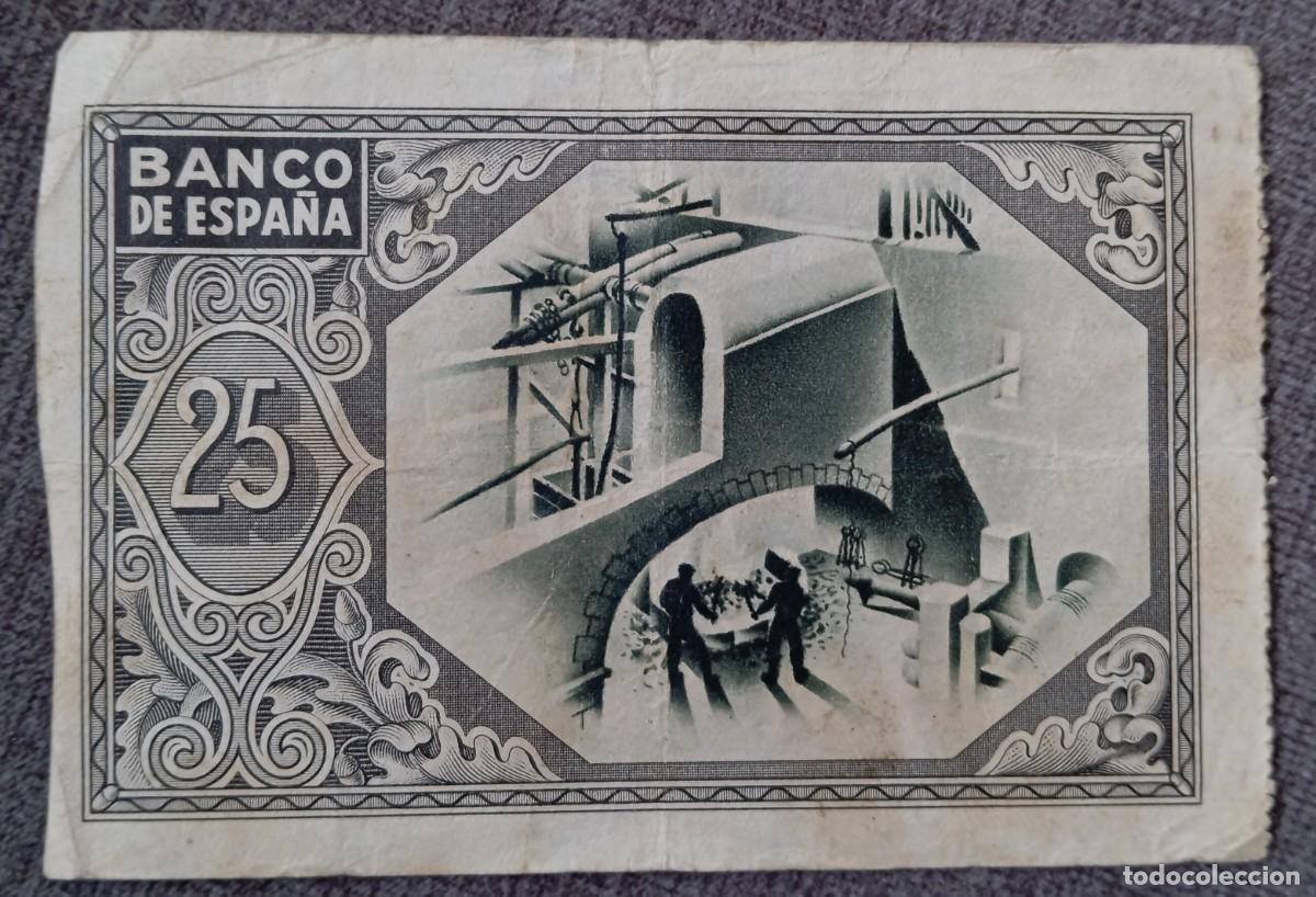 Billetes espa&ntilde;oles: 25 pesetas 1937 Bilbao (MBC-) - Foto 2